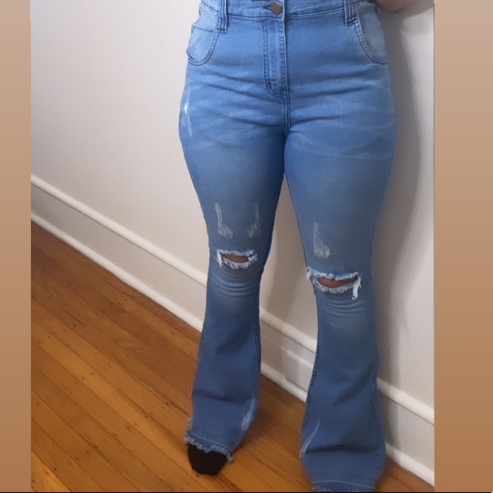 Plt wide leg denim pant